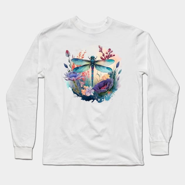 Dragonfly Long Sleeve T-Shirt by Mixtgifts